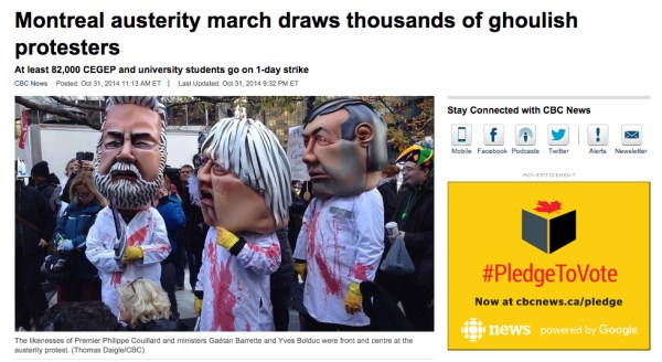Ghoulish protest